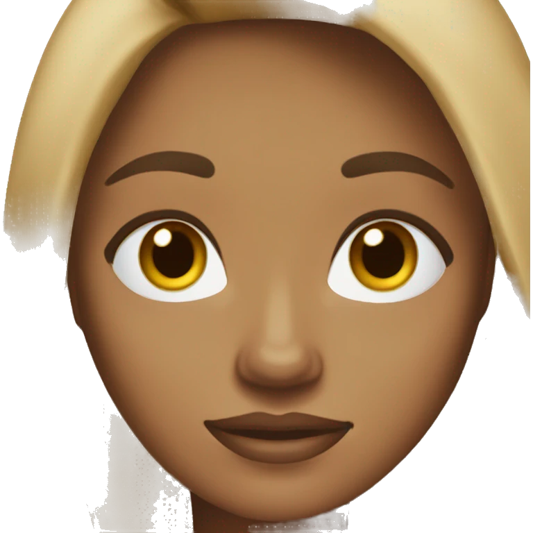 Brown long hair blue eyes medium to light skin town woman emoji