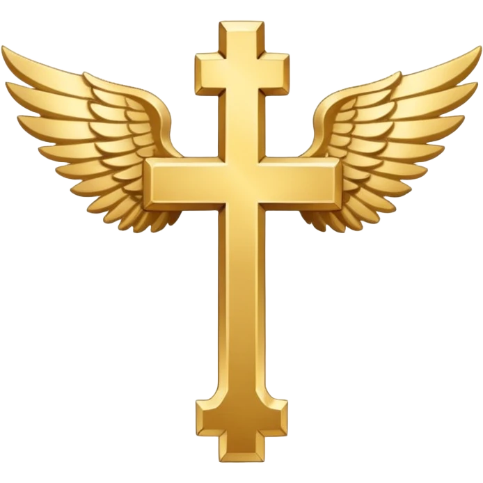 Symbol of cross with  wings on left and right (white , symbolical and biblical) emoji