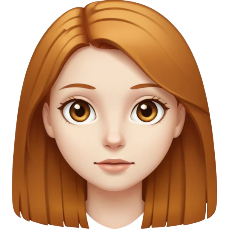 A girl with straight brown gold hair and brown eyes and pale skin emoji