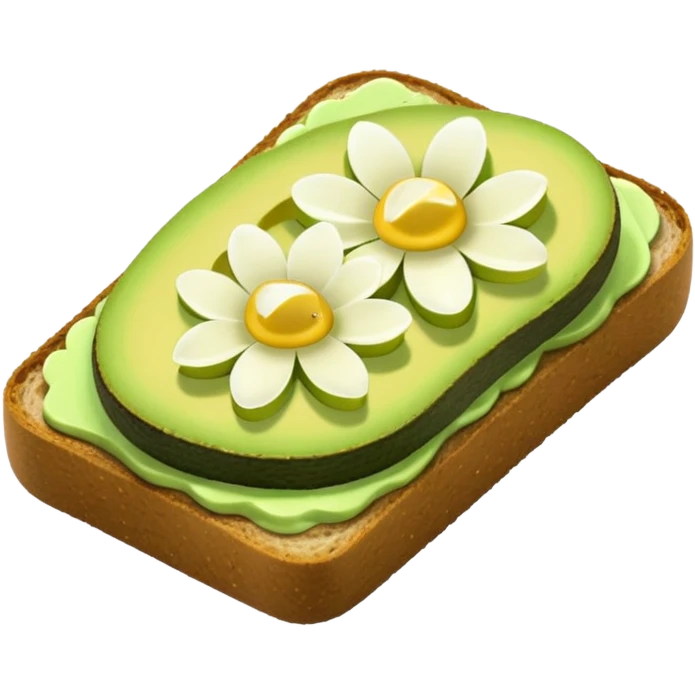 Avocado toast + flower emoji