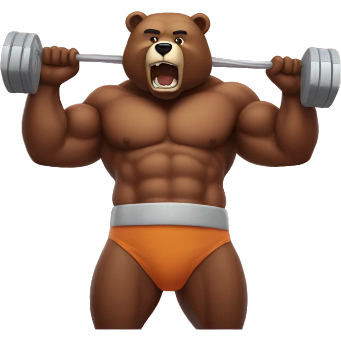 Bear muscle eating emoji