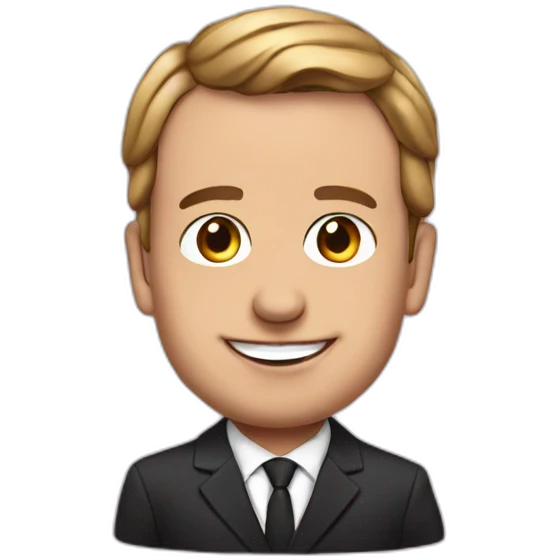 Macron with pink face emoji