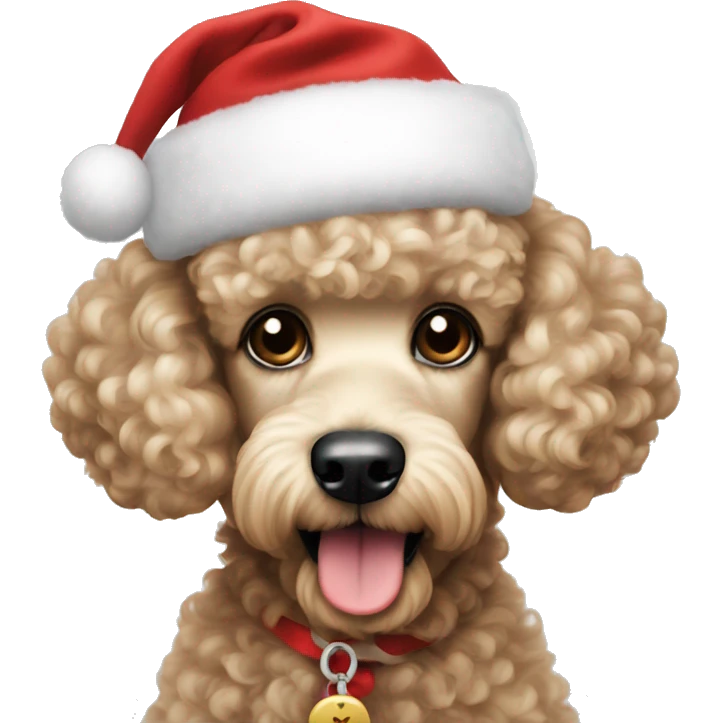 Christmas dog poodle  emoji