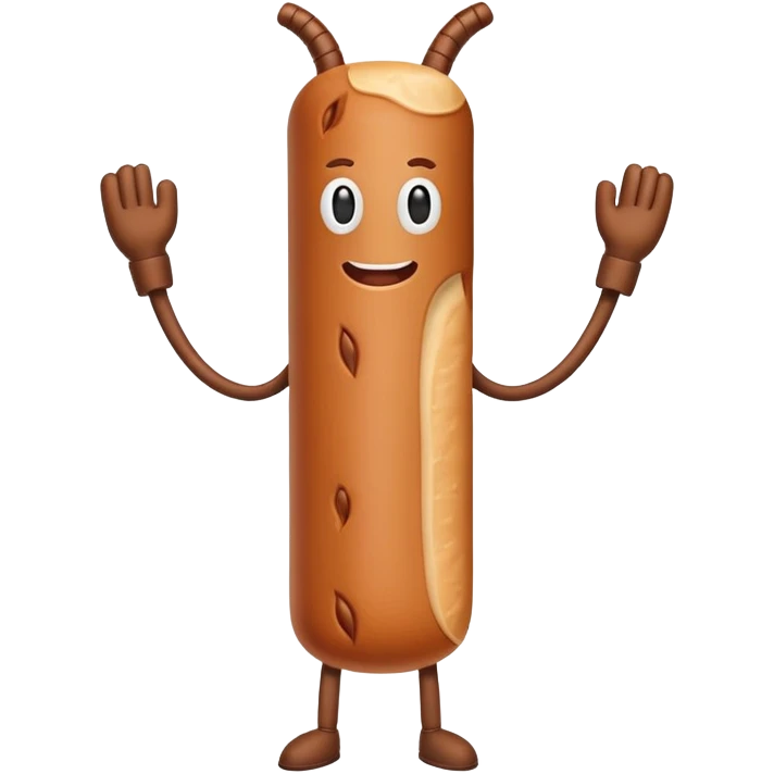 Beef stick  with arms and legs  emoji