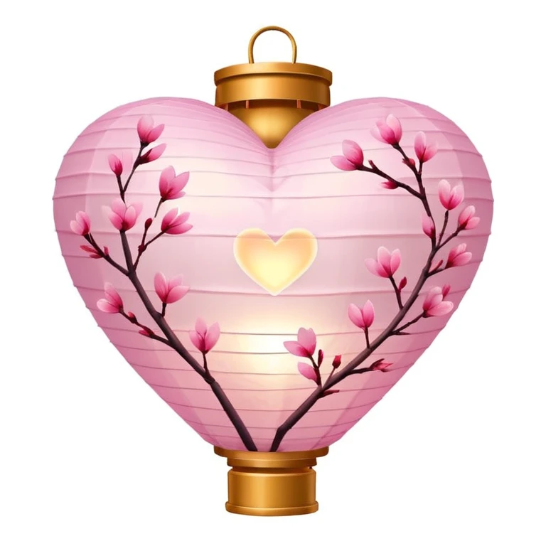 sakura heart with a lantern emoji