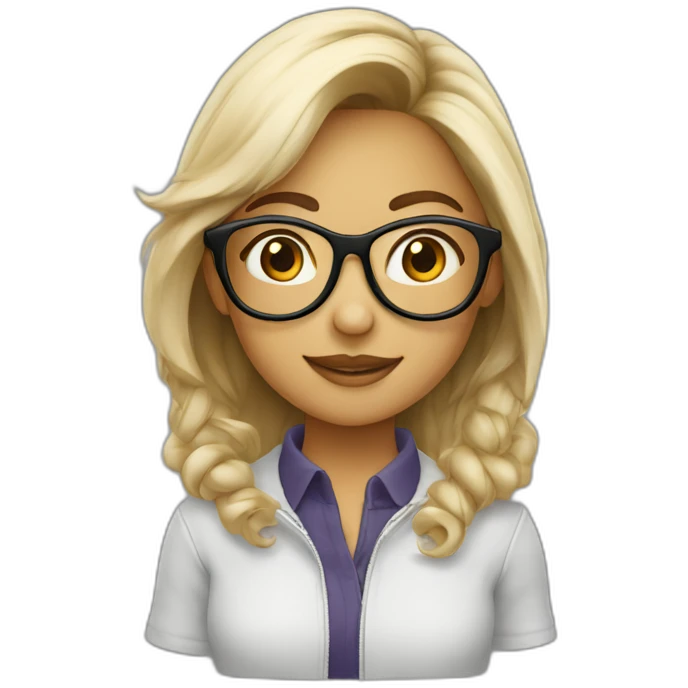 Showo heart girl(light tone) wearing specs emoji