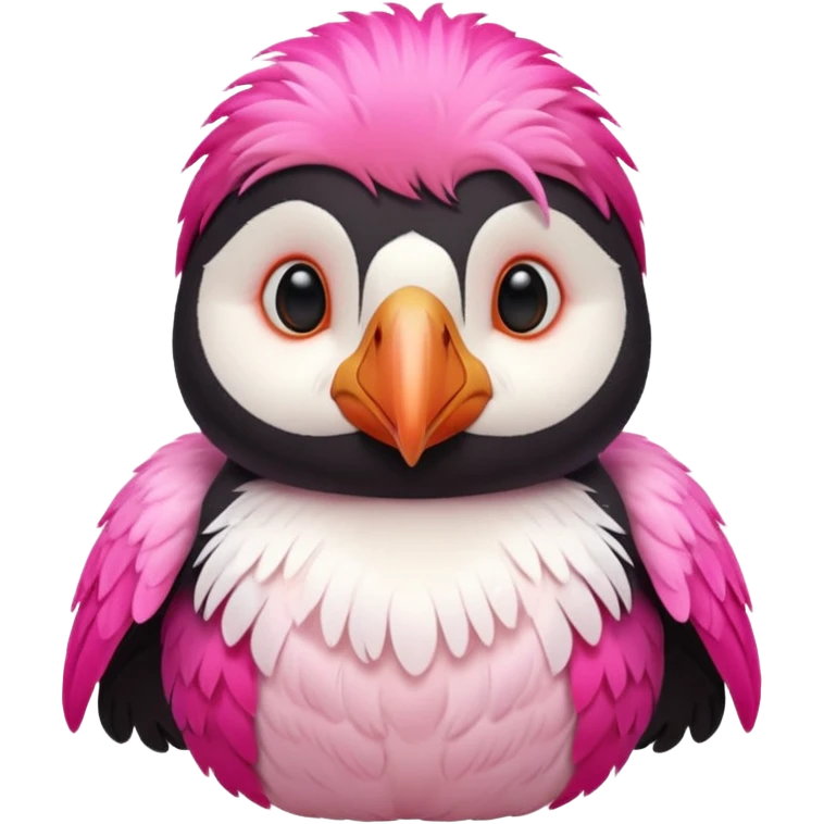 pink puffin that is pink-coloured emoji