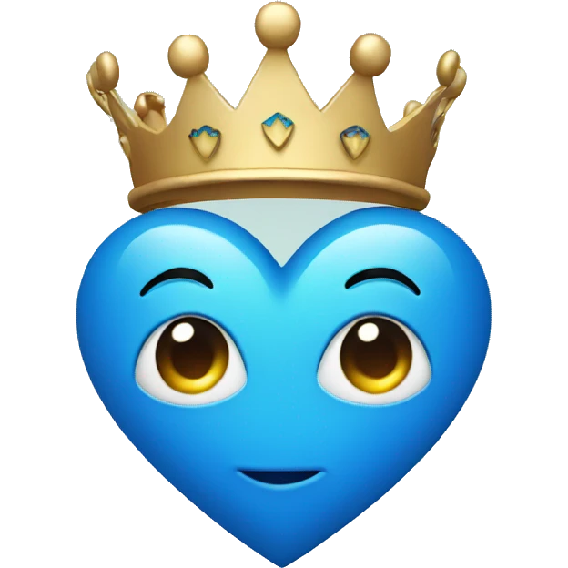 Blue heart with crown emoji