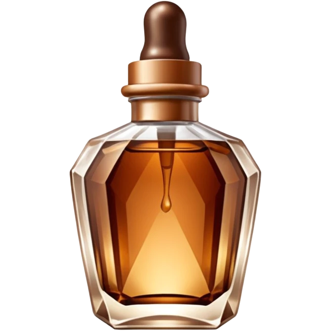 Organic cosmetic in a brown cristal bottle emoji