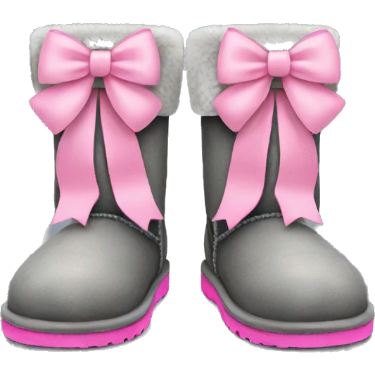grey ugg boots with pink bows emoji