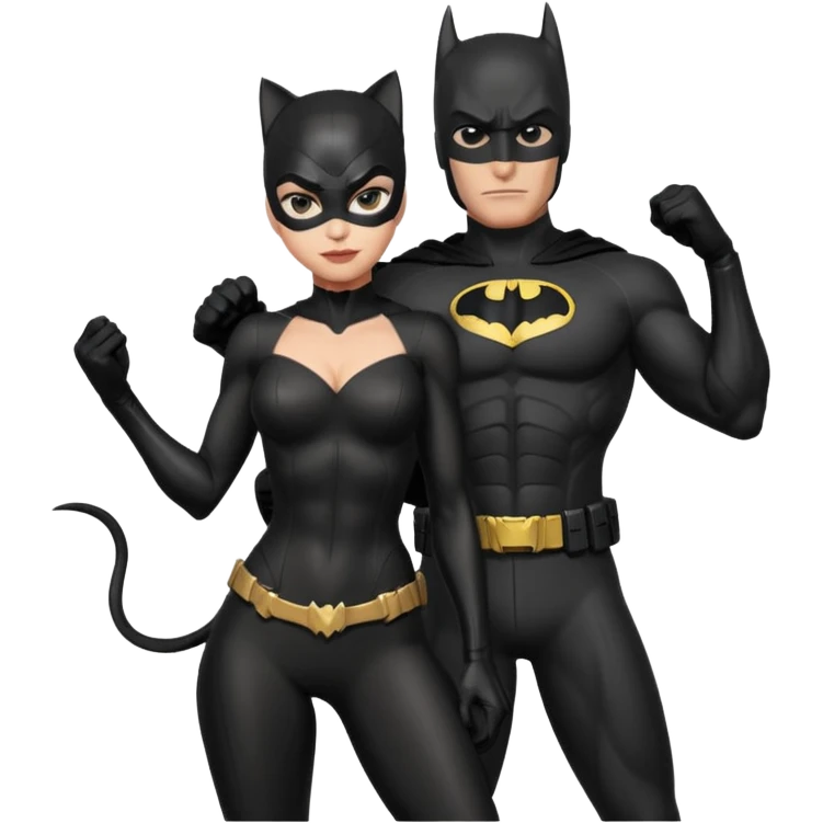 Catwomen and batman emoji
