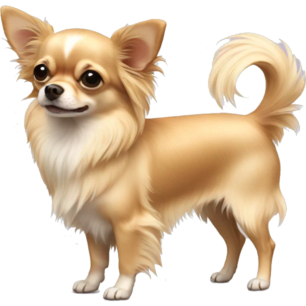 blonde long haired chihuahua full body emoji
