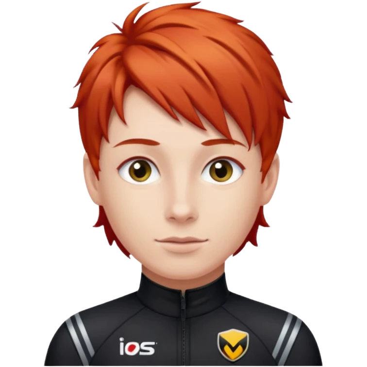red haired racer with black outfit emoji