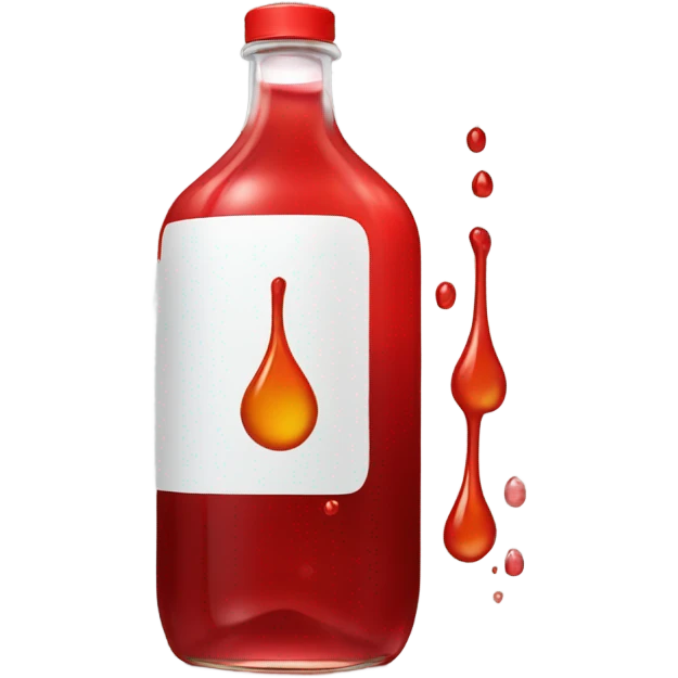 a transparent bottle with a red liquid inside emoji
