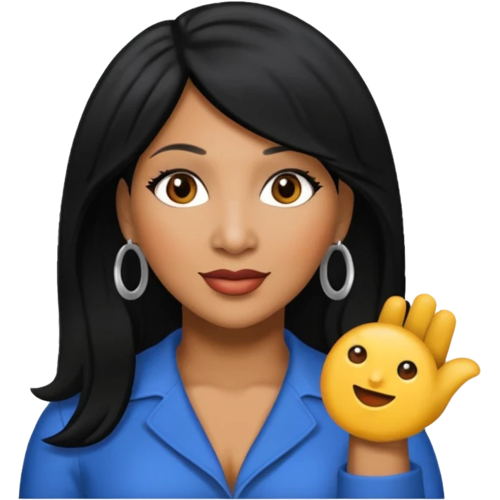 Trina Braxton with black hair emoji