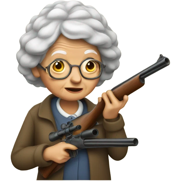 Old lady with shotgun emoji