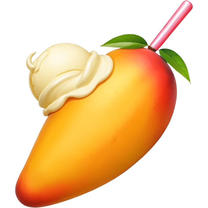 mango and scoop of vanilla ice cream emoji