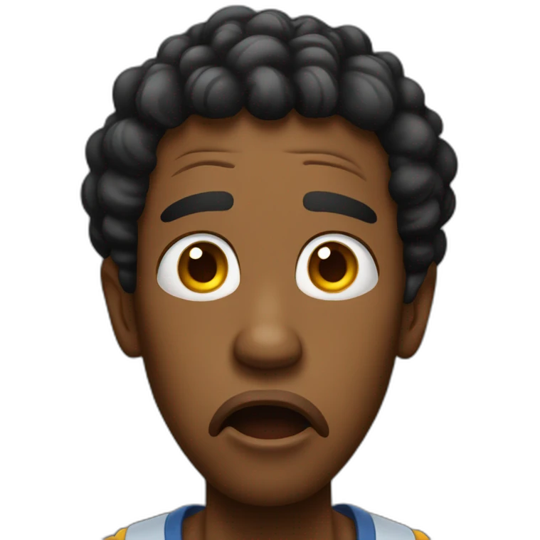 Shocked black guy emoji
