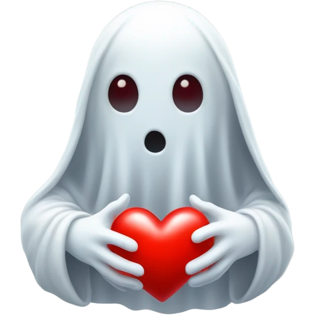 ghost holding heart emoji