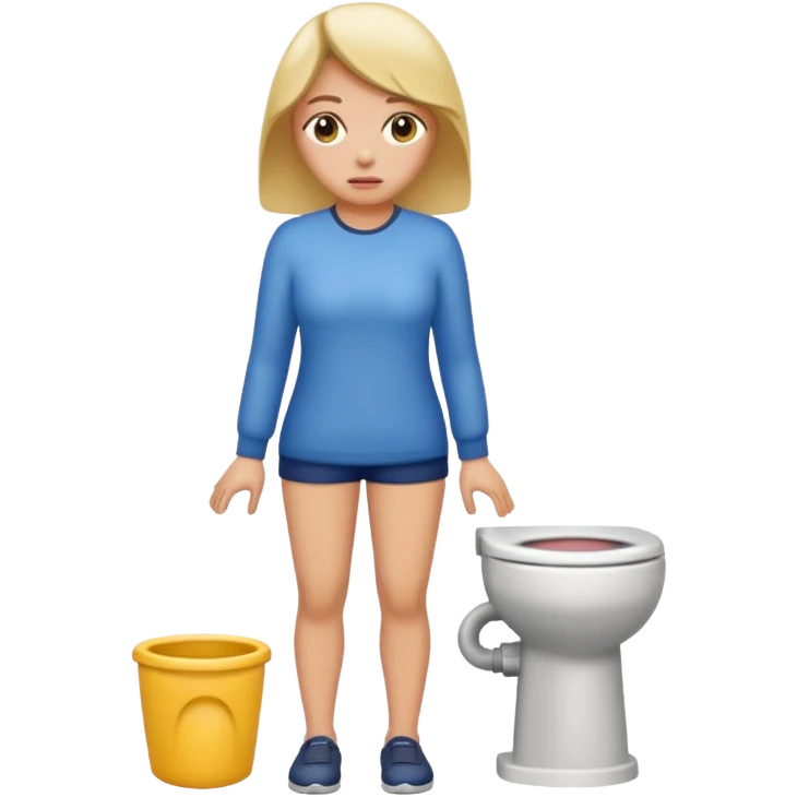 Naked woman peeing emoji