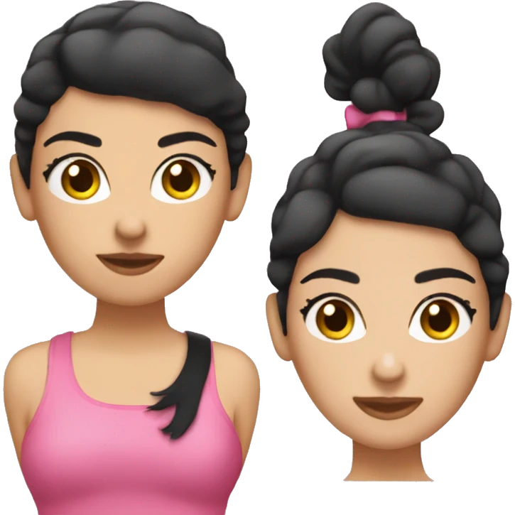 Black haired pink Pilates  emoji