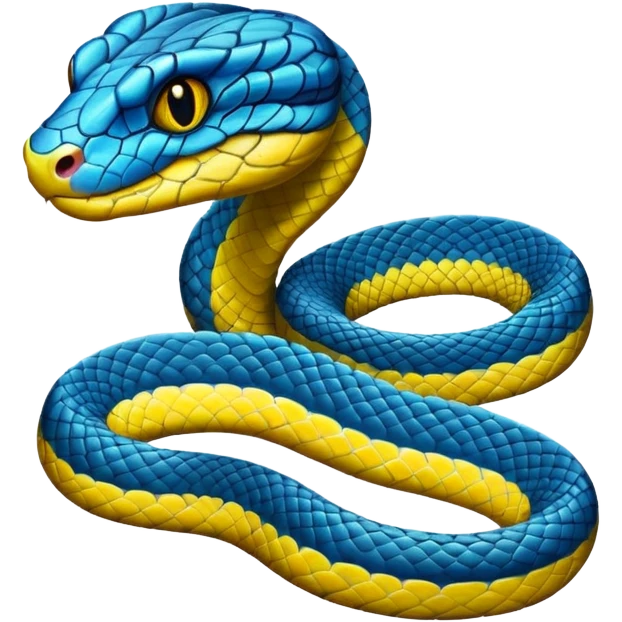 Blue cartoon pit viper emoji