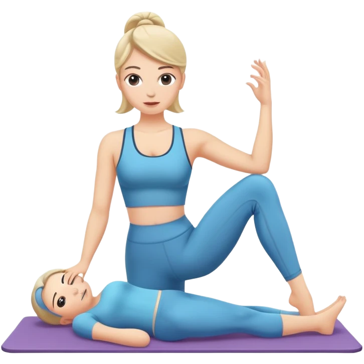 White Girl doing pilates emoji