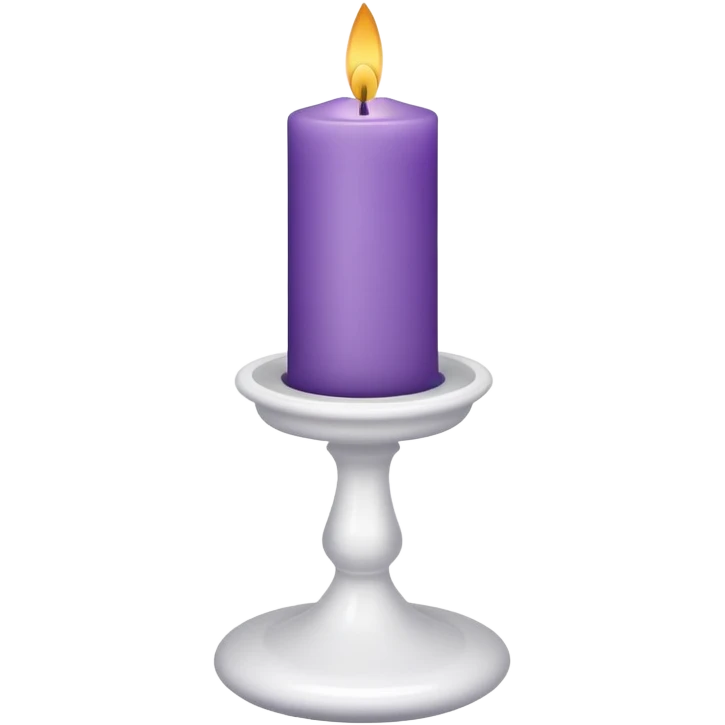 Purple candle on a white candle-holder stand emoji