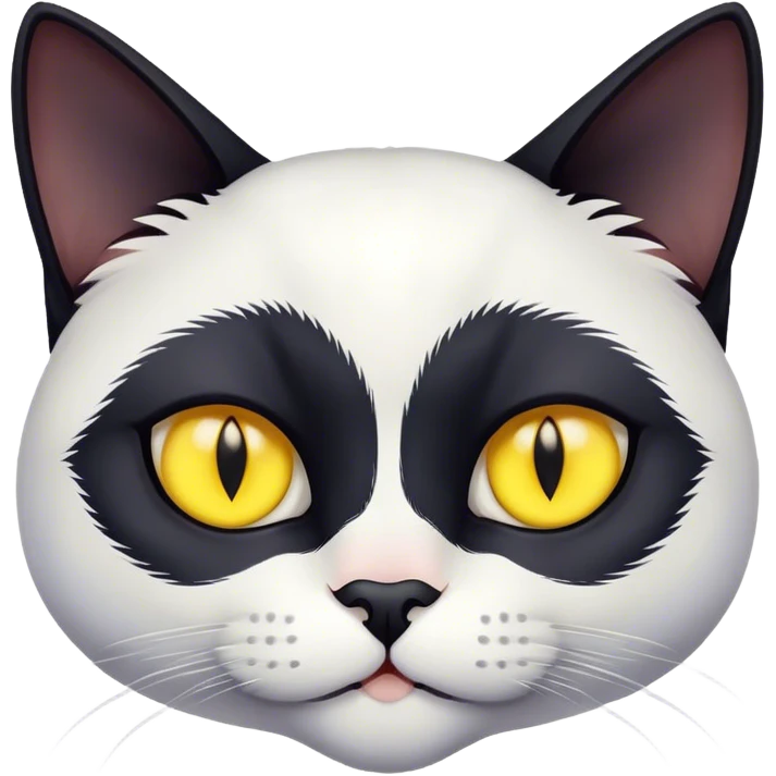 black cat wit yellow eyes and white cat with blue eye emoji