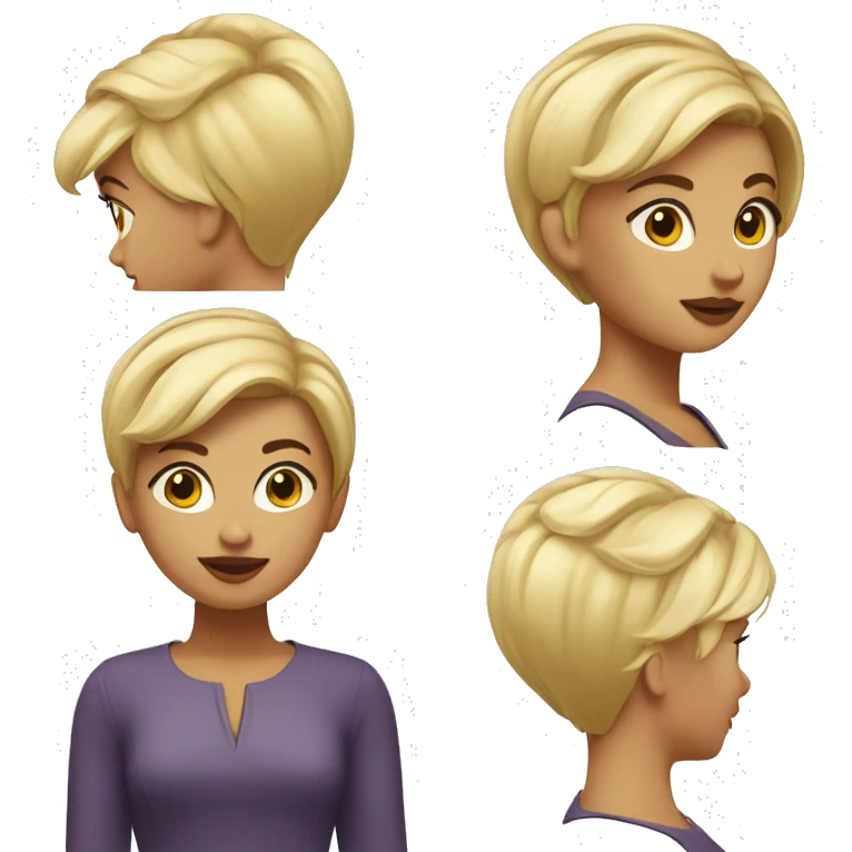 blonde girl with upturned super short hairstyle emoji
