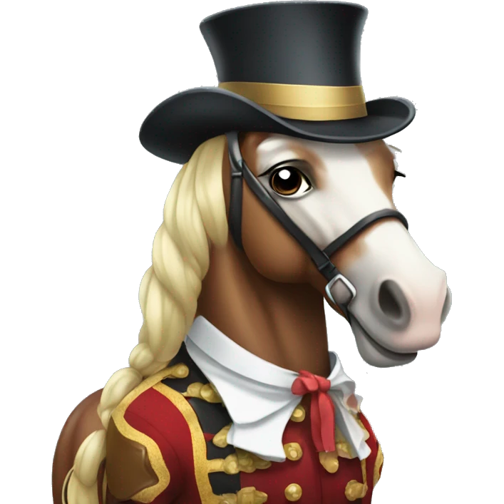 Dressed up horse emoji
