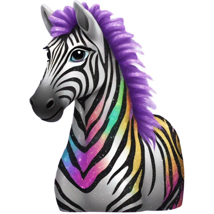 Lisa frank glitter zebra with Long hair emoji