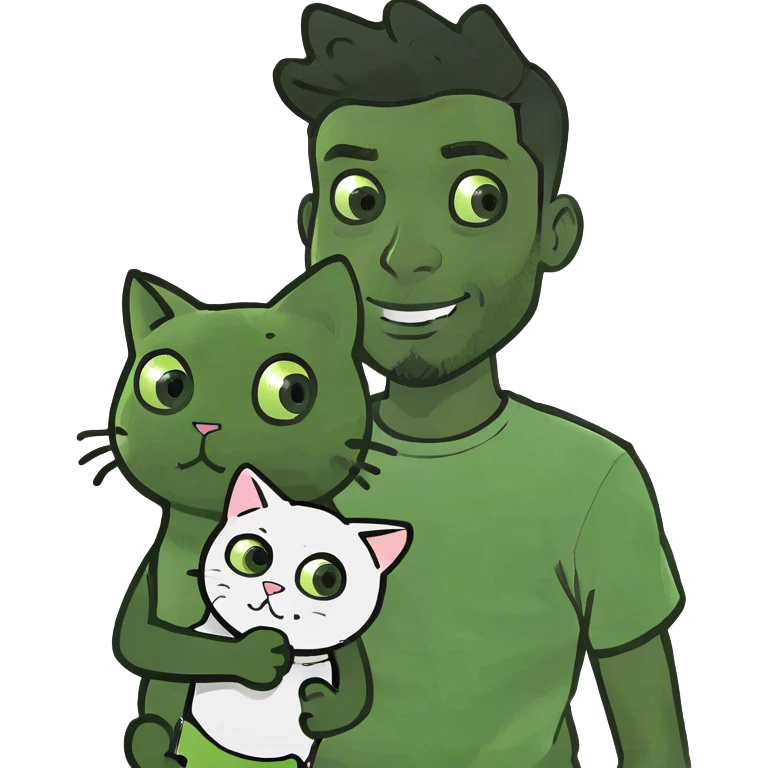 Black guy with caton emoji