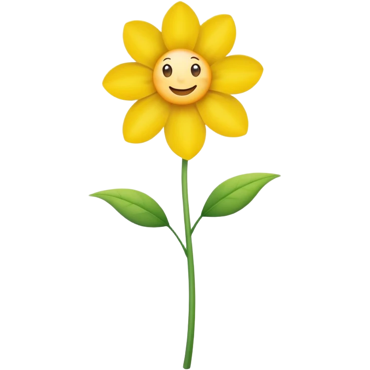flower with a cute smiling face emoji