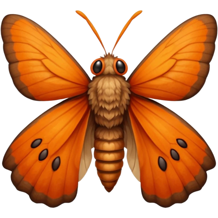 a moth head with orange antennas, slightly brown head emoji