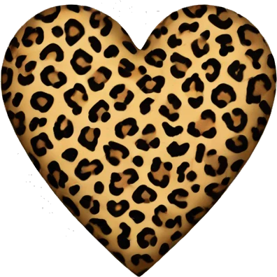 leopard print heart emoji