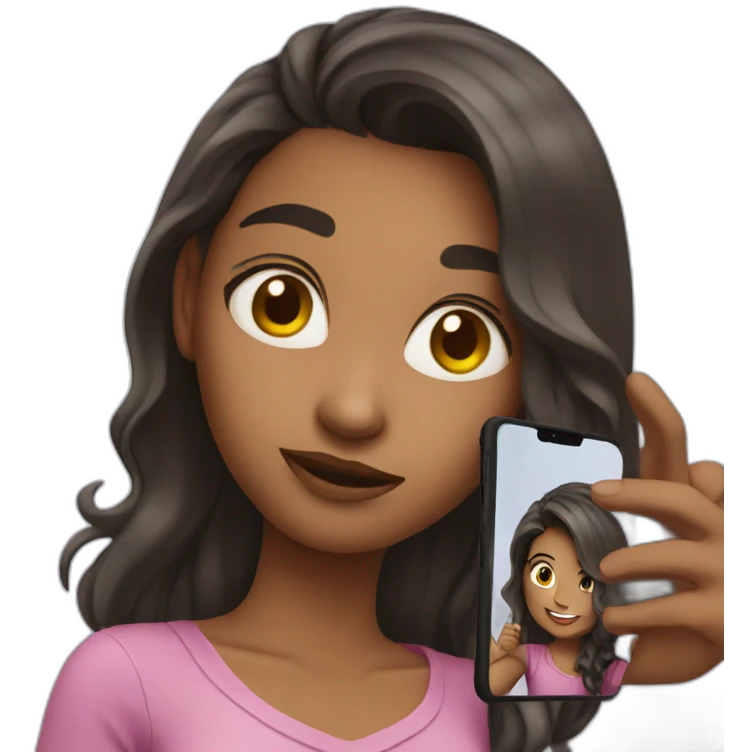 Girl taking a selfie emoji