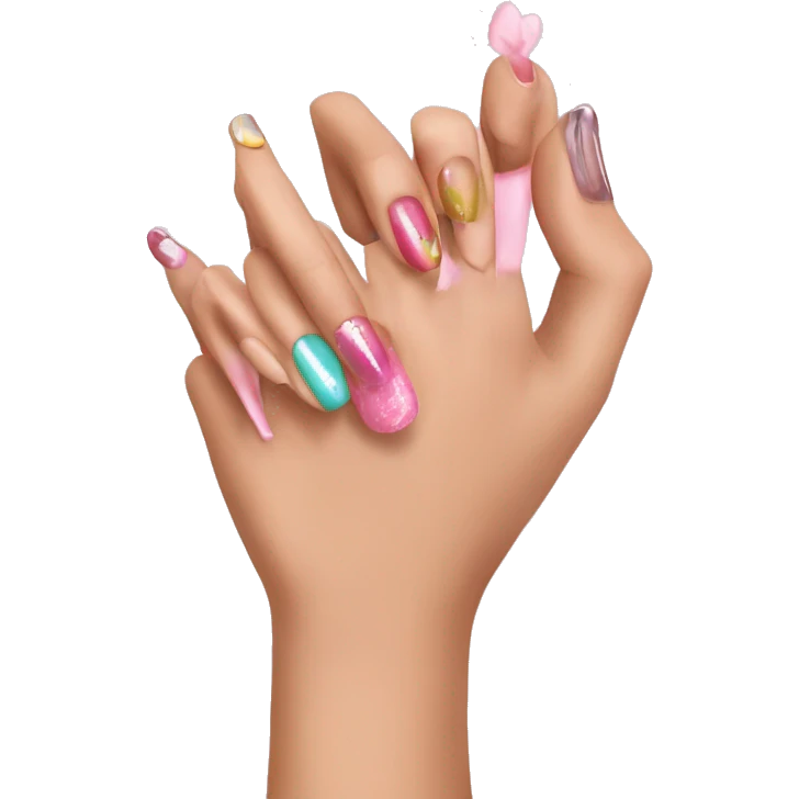 Uñas muy girly  emoji