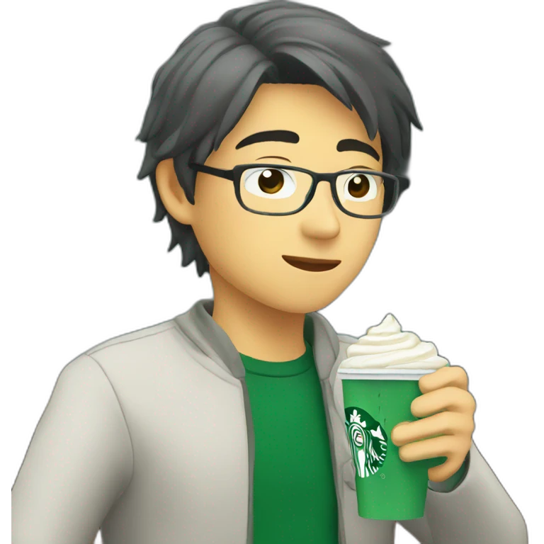 satoru drinks starbucks emoji
