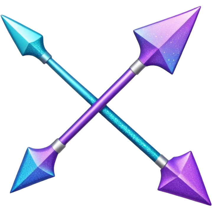 Glitter Roxo e Ciano Flecha emoji