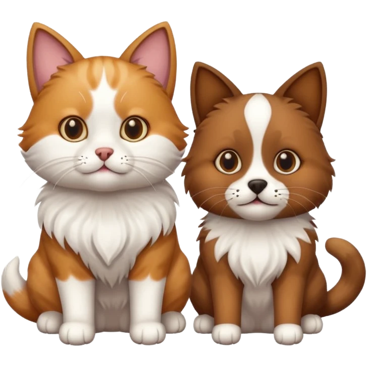 Köpekin yaninda kedi emoji