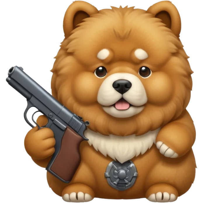chow chow holding a gun emoji