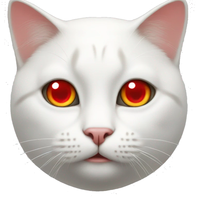 white cat with red eyes emoji