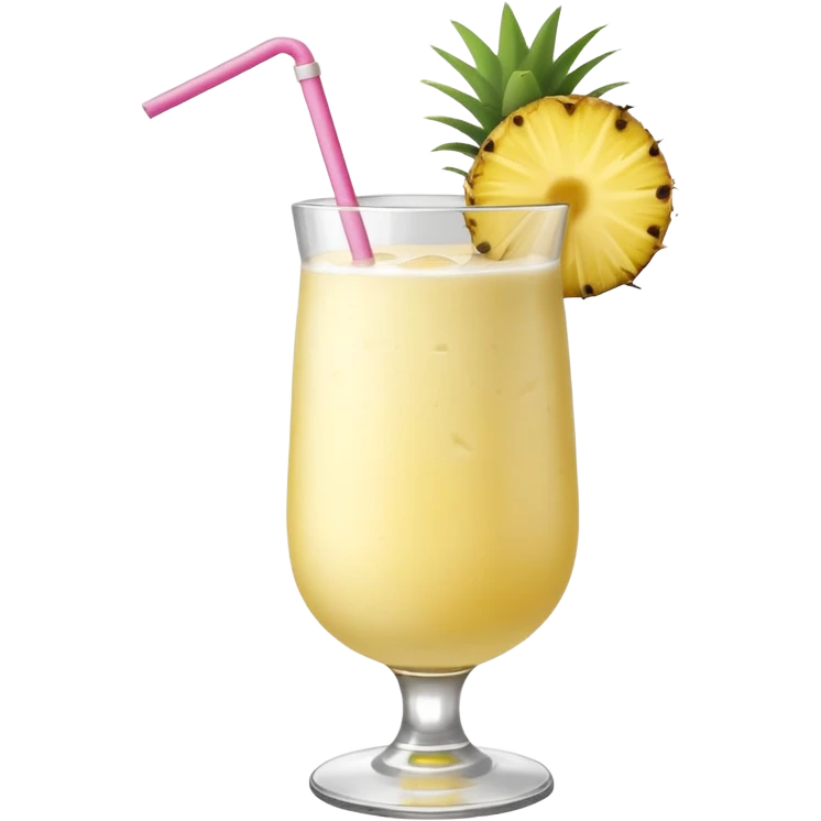 Pina Colada – coconut or glass with pineapple slice and straw emoji