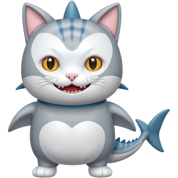 cat wearing shark costume emoji