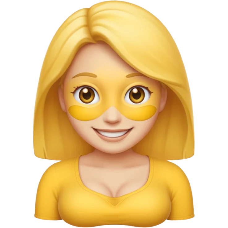 Yellow emoji woman with boobs emoji