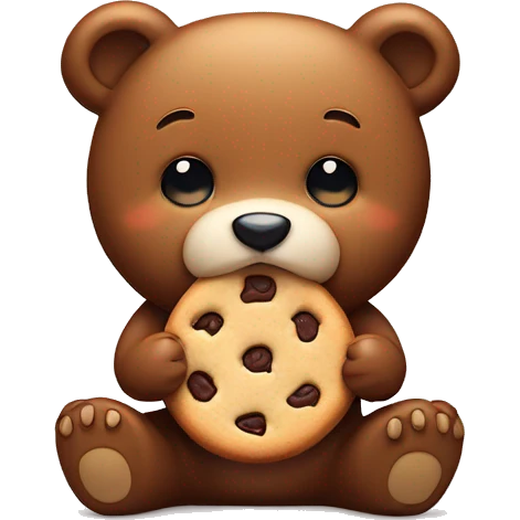 cute bear with a cookie emoji