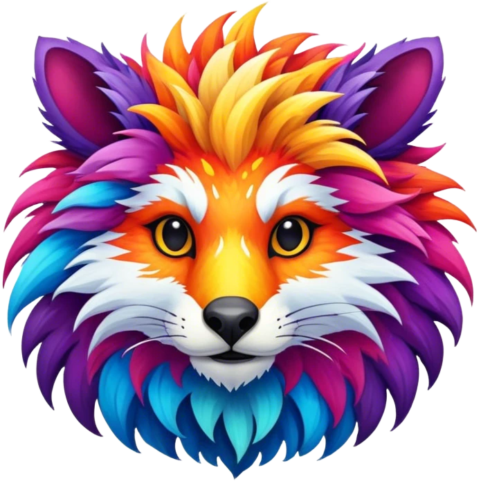 a colorful edgy vernid-fionbri-animal-creature with splash patterns emoji