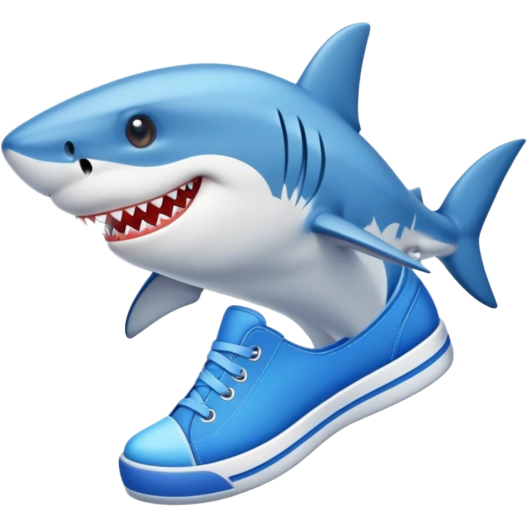 Shark with blue shoes emoji