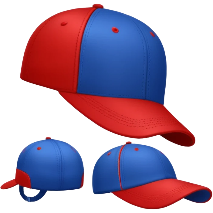 sporty baseball hat, bright color emoji